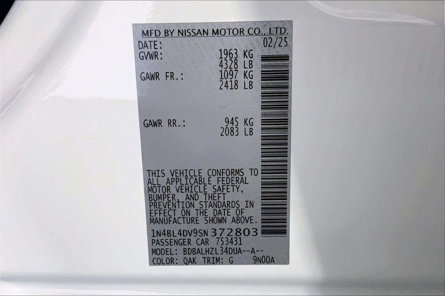 2025 Nissan Altima SV
