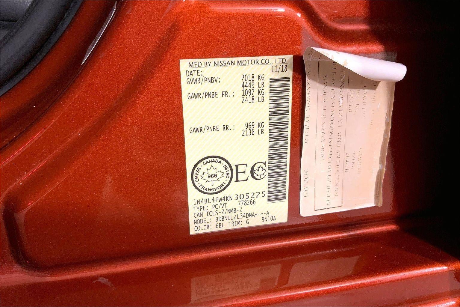 2019 Nissan Altima 2.5 Platinum