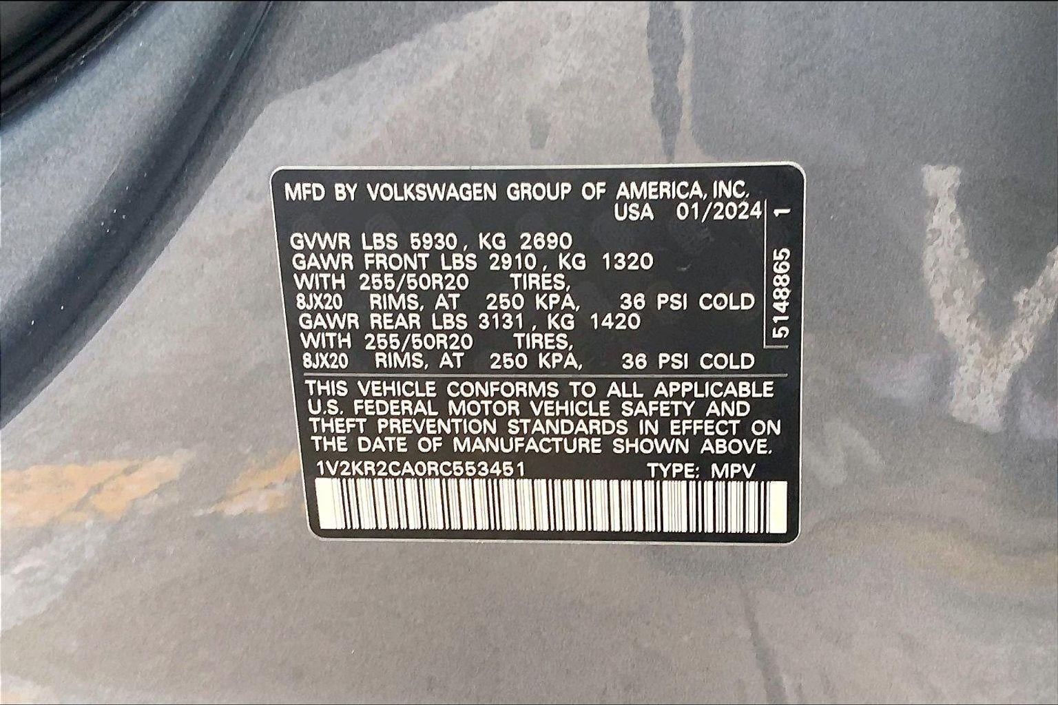 2024 Volkswagen Atlas 2.0T SE w/Technology