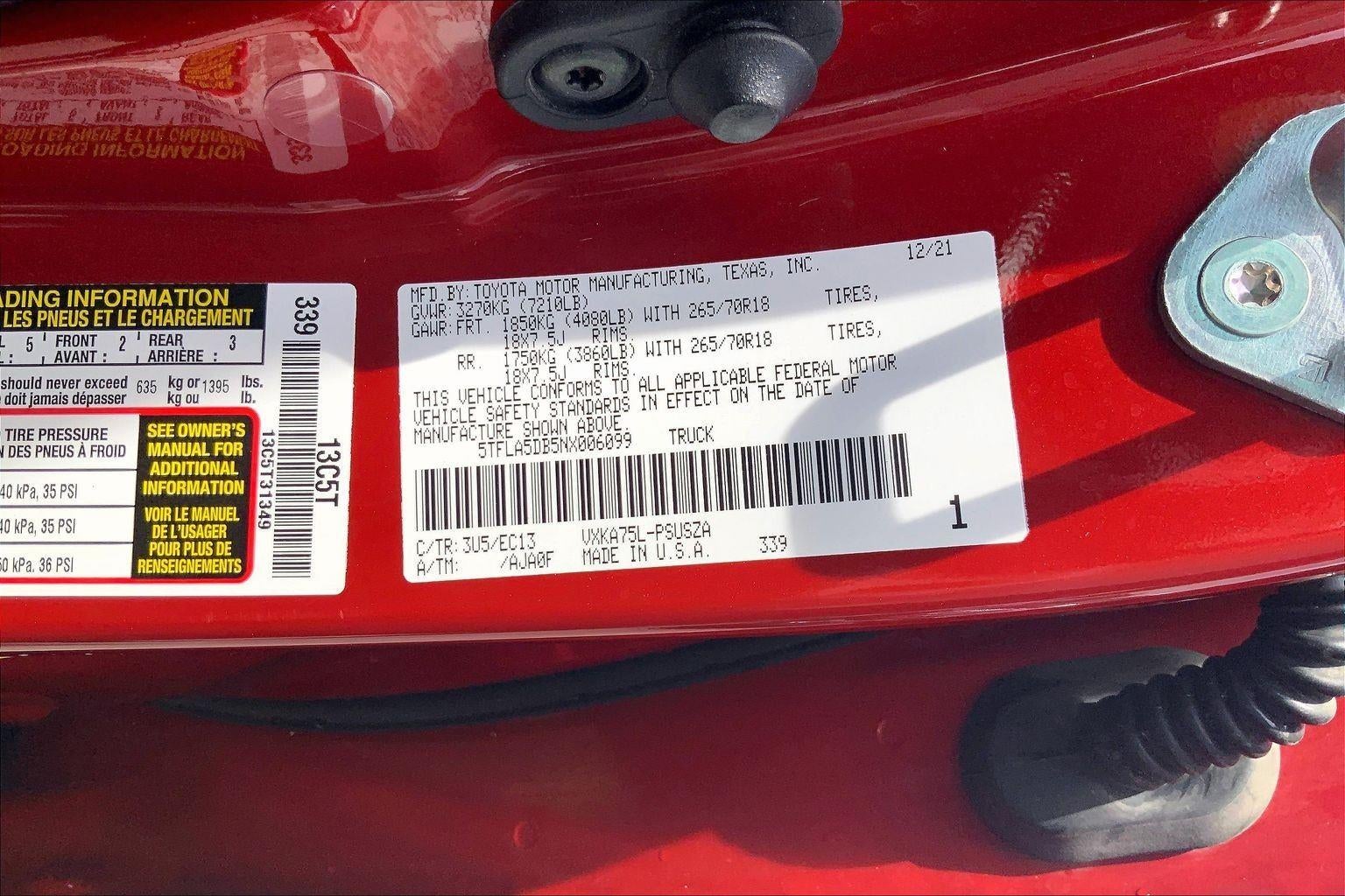 2022 Toyota Tundra 4WD SR5