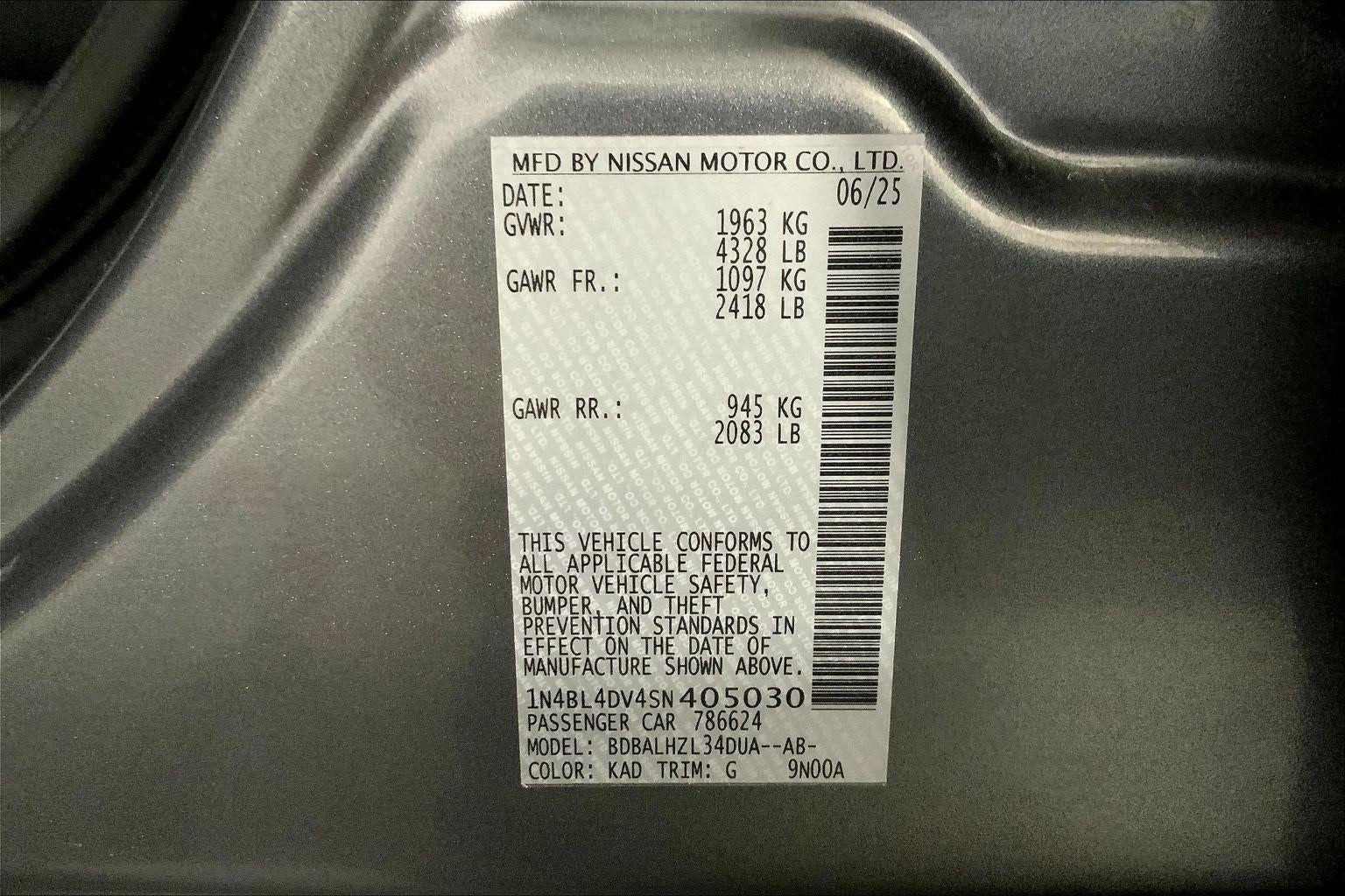 2025 Nissan Altima SV