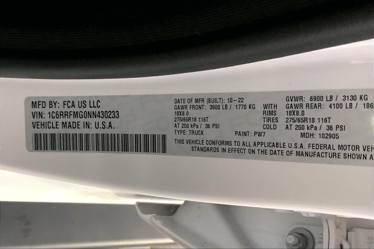 2022 RAM 1500 Big Horn Crew Cab 4x4 6'4' Box