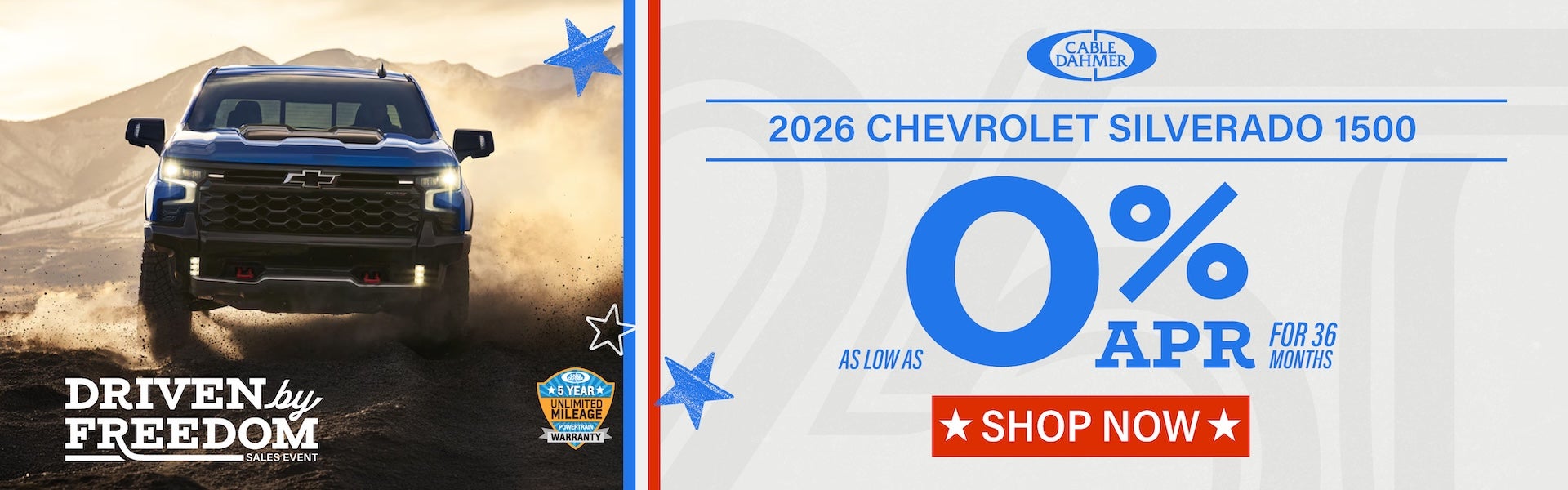 2026 Silverado 1500 0% APR for 36 months