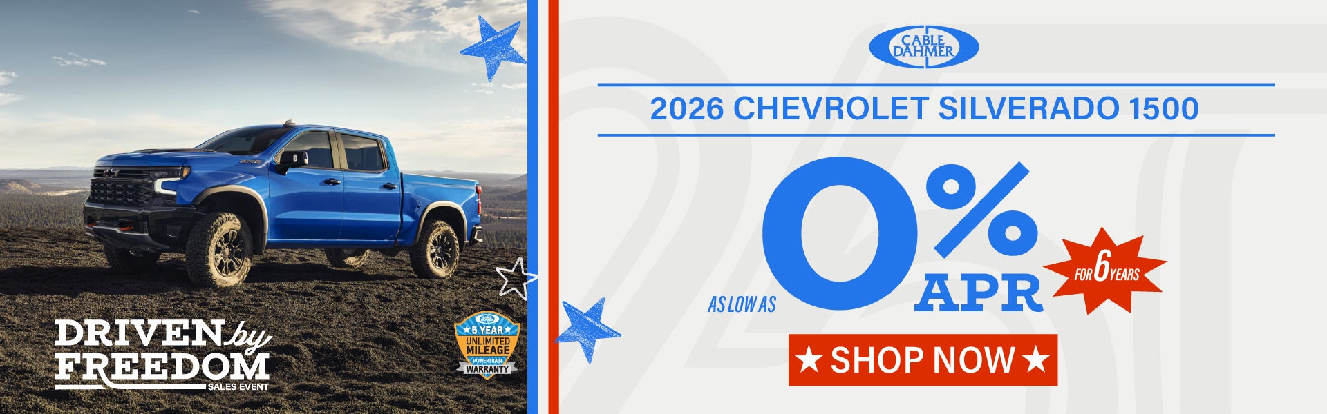 2026 Silverado 1500 0% APR for 6 Years!