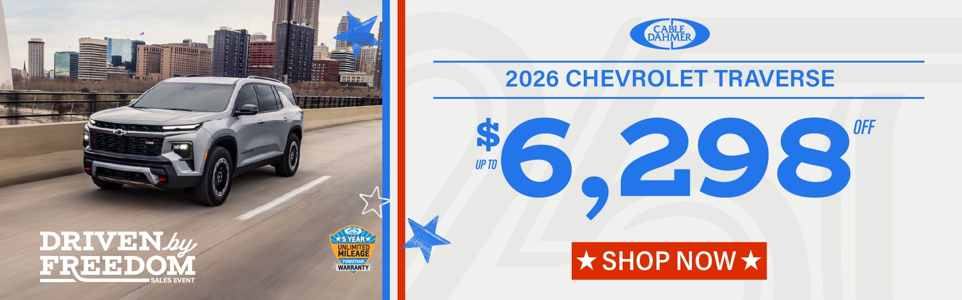 2026 Chevy Traverse up to $6,298 off