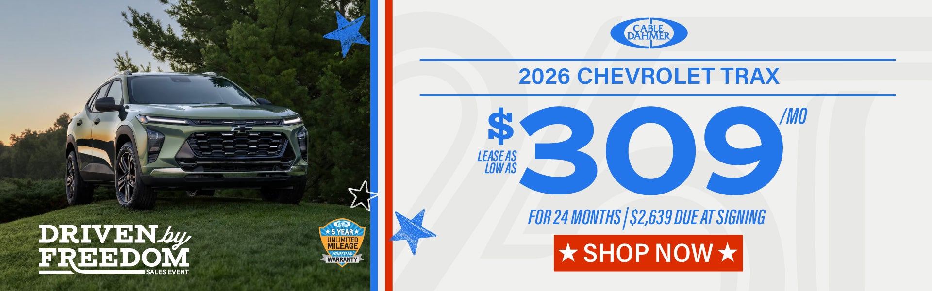 2026 Chevy Trax Lease as Low as $309 a month